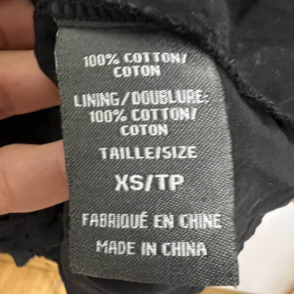 Suzy Shier Black Embroidered Eyelet Square Neck Puff Sleeve Mini Dress Sz XS - Picture 13 of 14